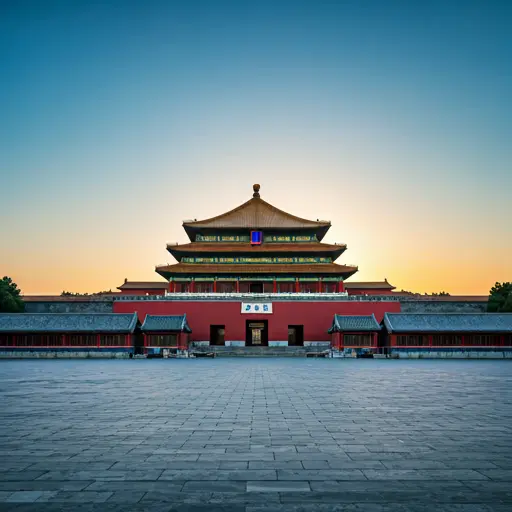 Forbidden City rooftops at sunset