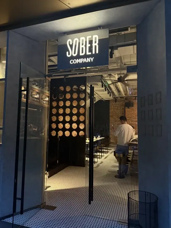 Sober Company sign above an open entrance in Shanghai