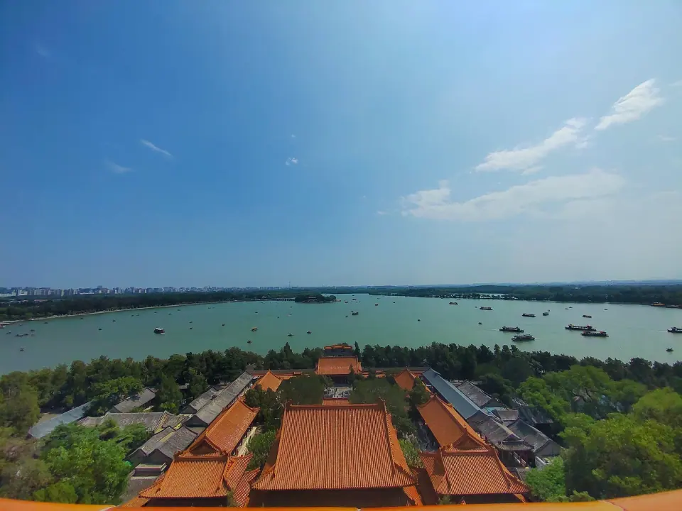 Golden palace roofs overlooking Kunming Lake at Beijing’s Summer Palace